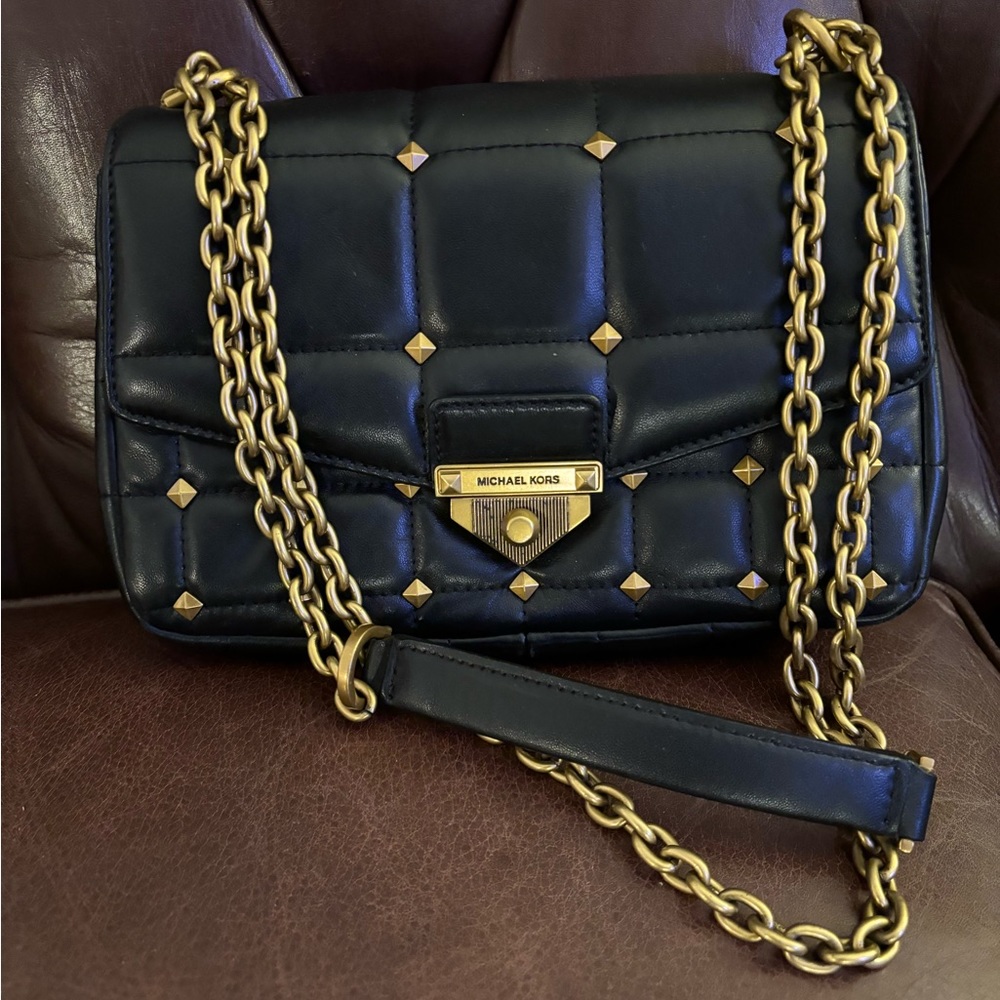 Michael Kors Studded SoHo Bag, antique gold finish